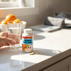 Reduce Fat Fast bottle with label showing natural ingredients and usage cues.
