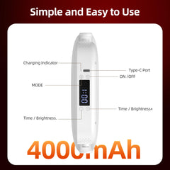 Redvive 4000mAh battery supports cordless sessions on the go.