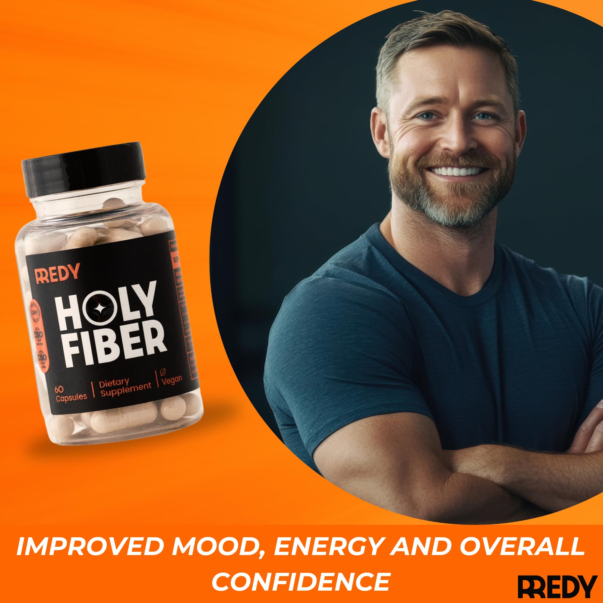 REDY vegan daily capsules with plant-based formula label.