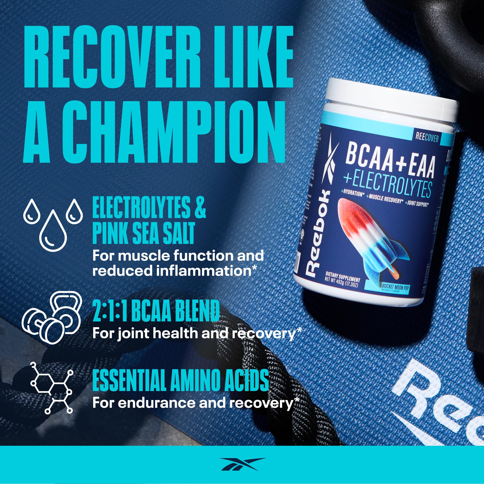 Scoop of REEcover dissolving in a glass of water for easy recovery.