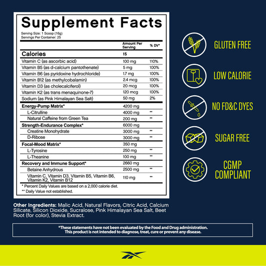 Reebok REEenergize scoop ready to measure precise pre-workout fueling.
