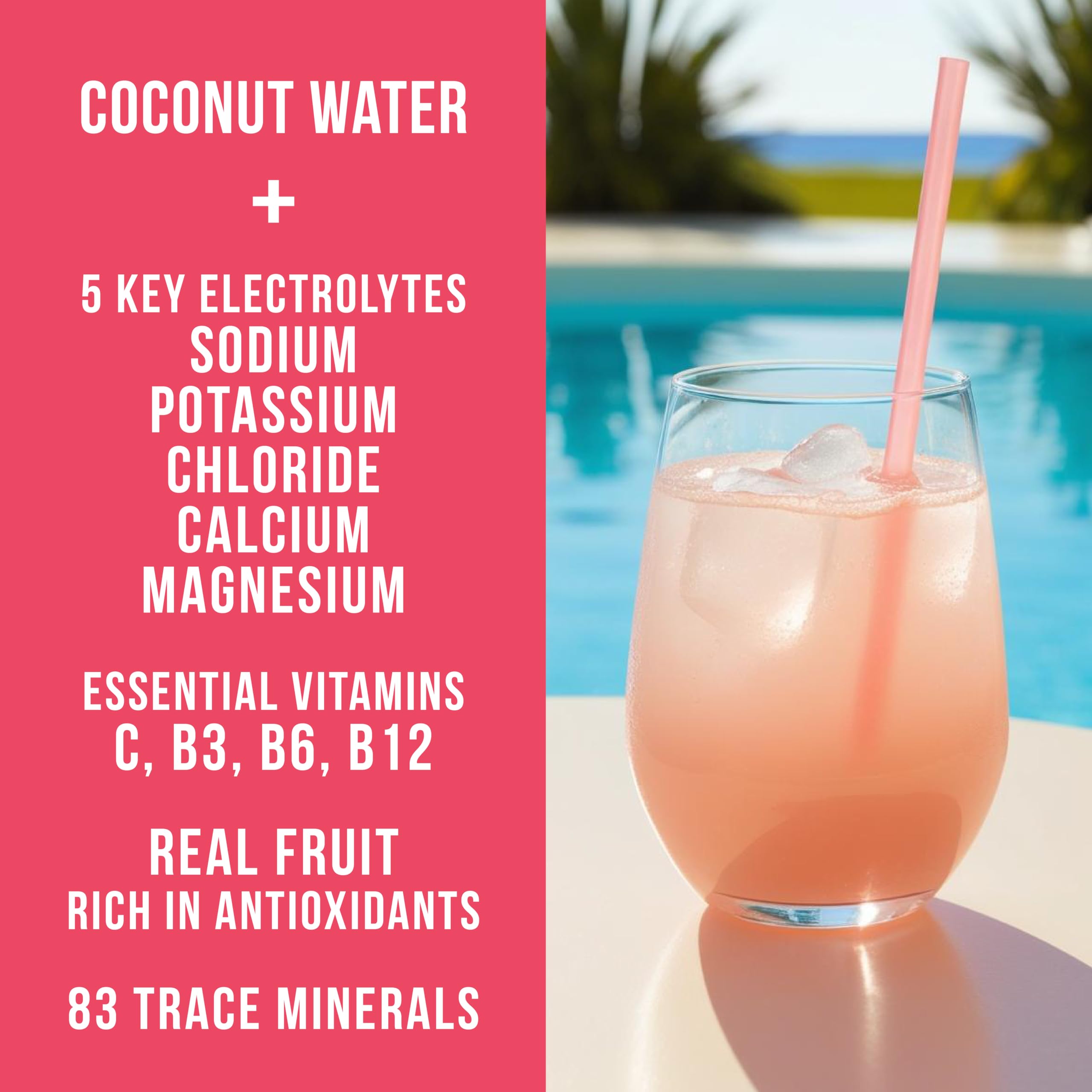 Reef Replenish glass with water showing refreshing grapefruit flavor