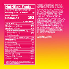 Close-up of coral calcium and minerals on the label.