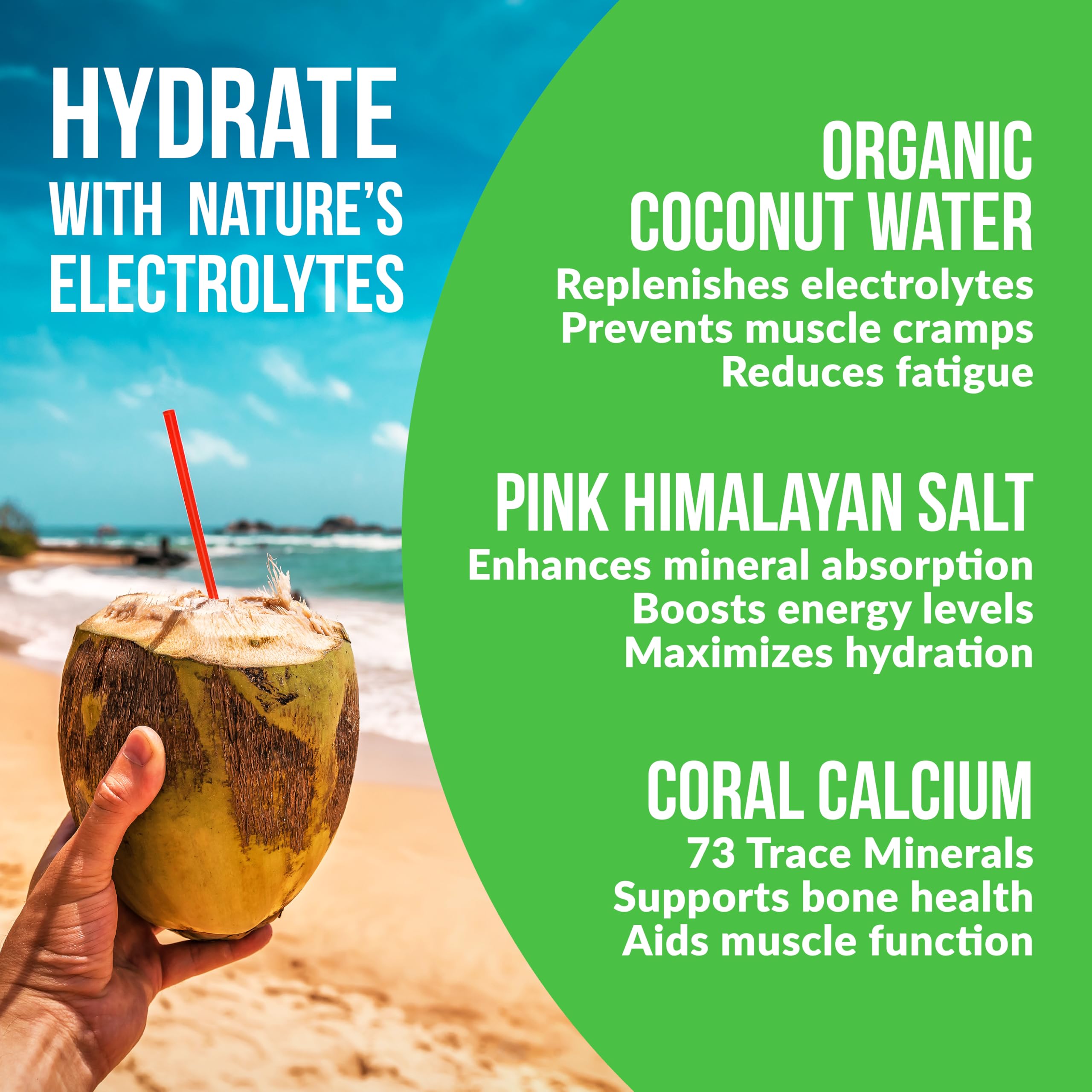 Reef Replenish being poured into a glass for on-the-go hydration