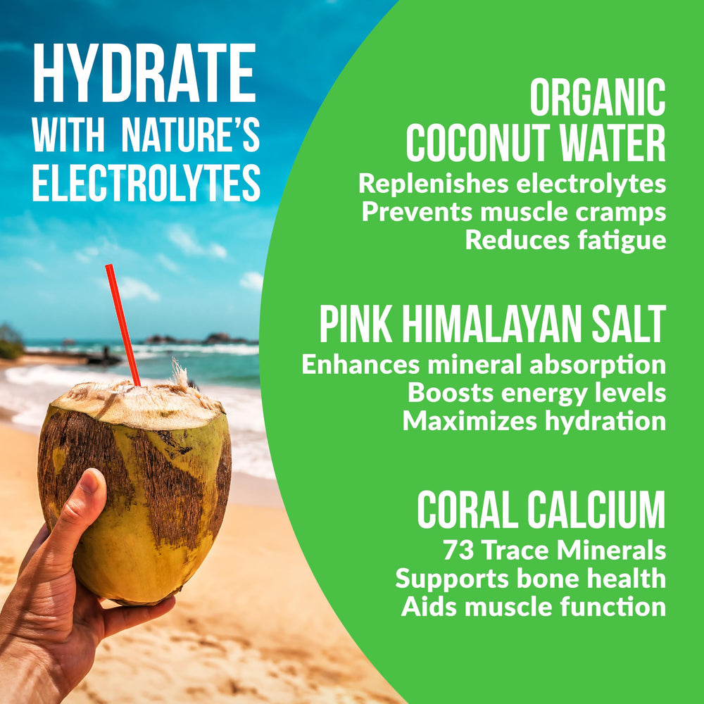 Reef Replenish being poured into a glass for on-the-go hydration