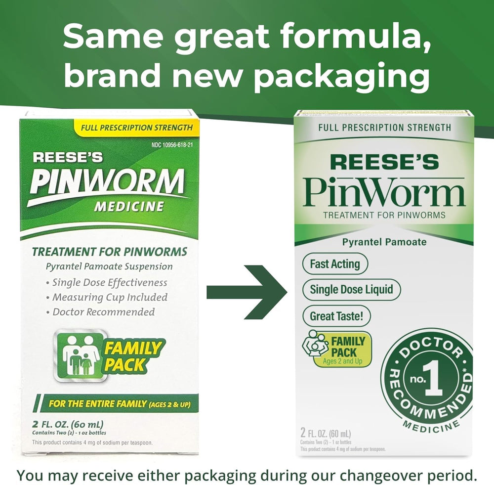 Reese's Pinworm banana flavor makes dosing pleasant for kids.