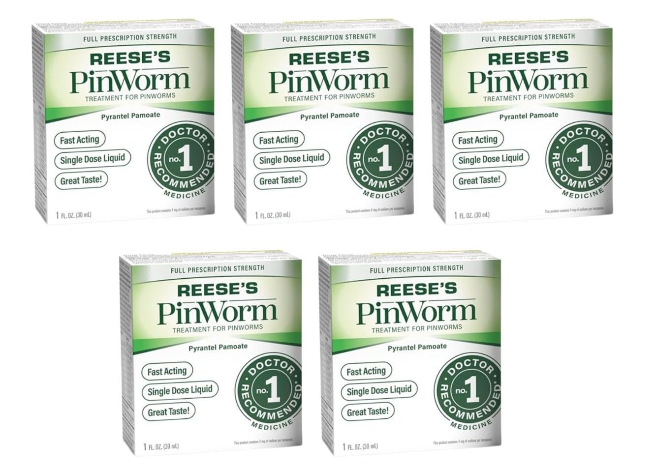 Reese's Pinworm bottle-pour enables easy single-dose administration at home.