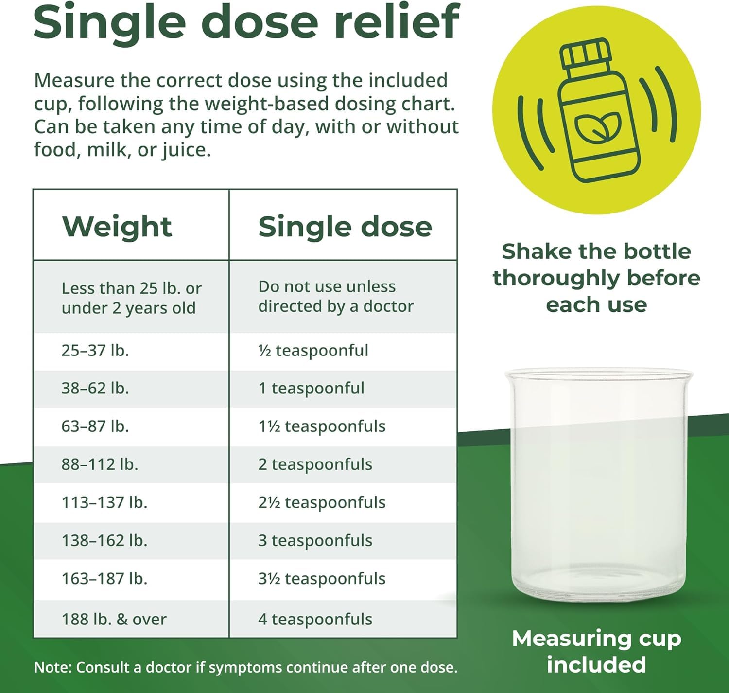 Reese's Pinworm measuring cup ensures accurate single-dose servings.