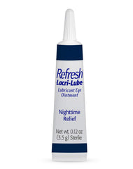 Refresh Lacri-Lube ointment application enables nighttime use with gentle dosing.
