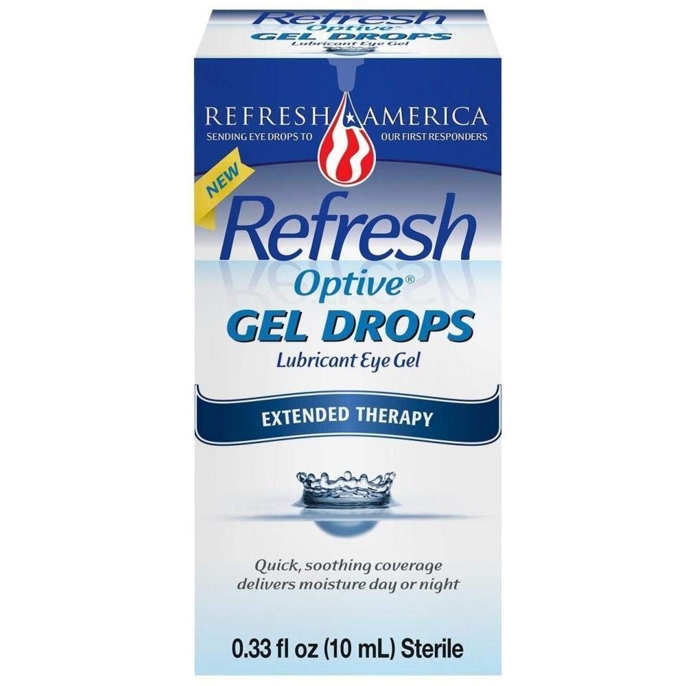 Refresh Optive Gel Drops bottle provides long-lasting hydration for dry eye relief