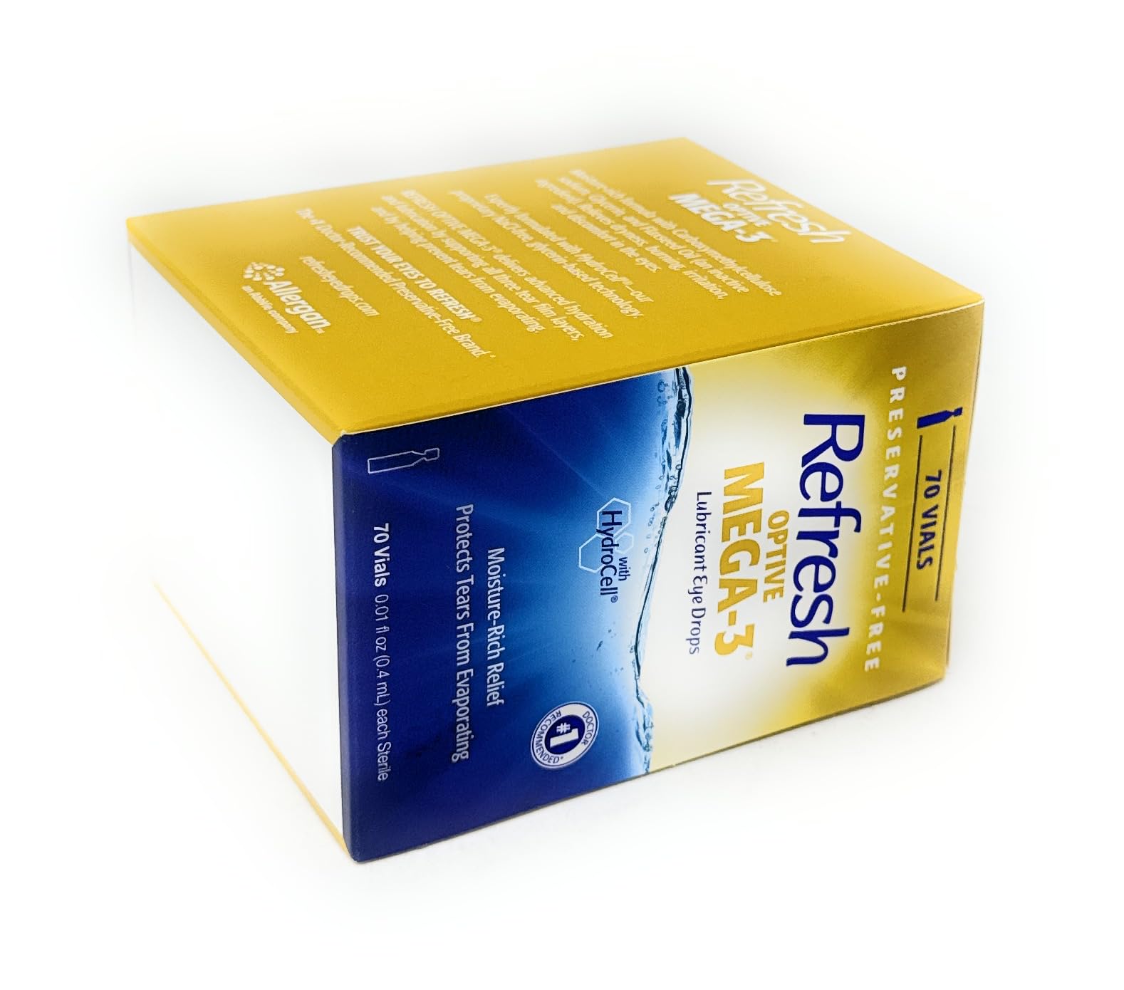 Refresh Optive Mega-3 eye comfort use promotes daytime relief.