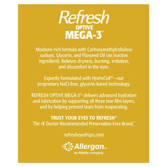 Refresh Optive Mega-3 single-use vials ensure sterile, ready-to-use eye lubrication.