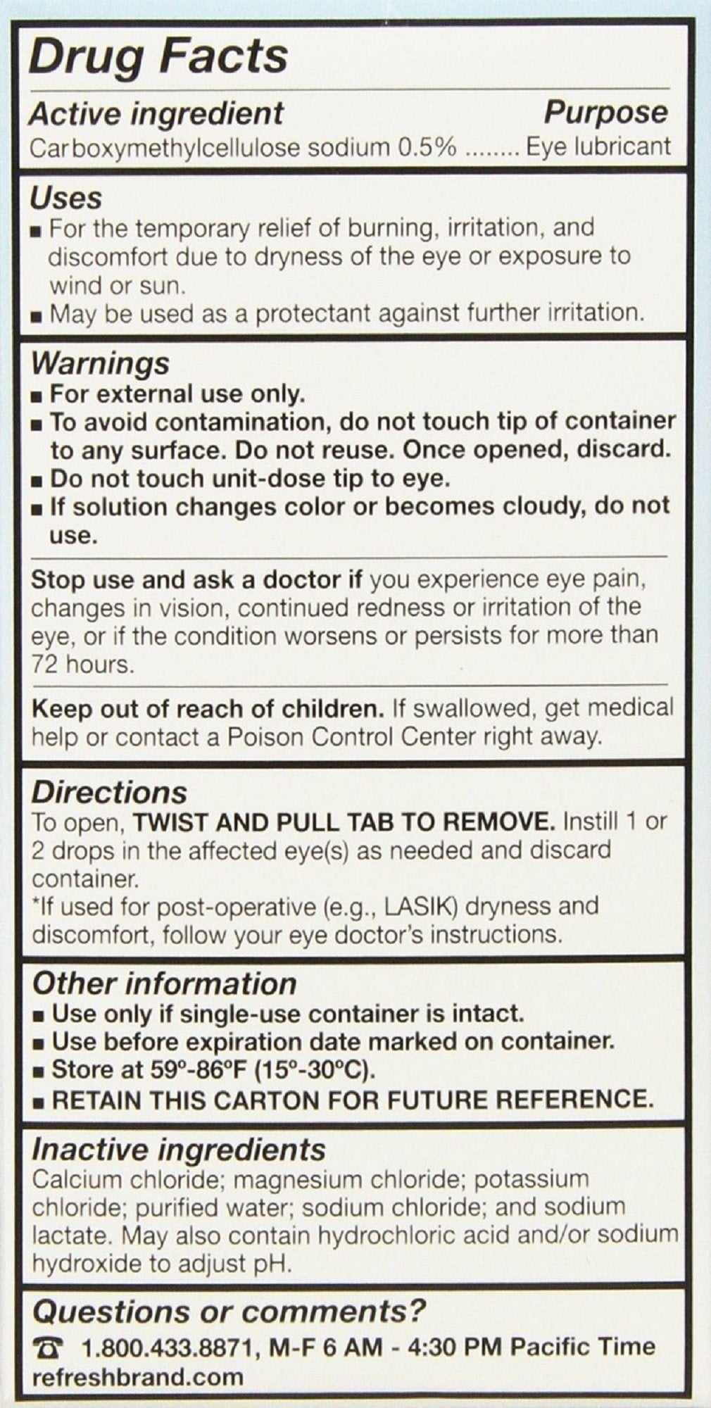 Refresh Plus eye drops packaging close-up, showcasing sterile single-use vials for easy daily use.