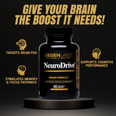 Regen Labs NeuroDrive capsules close-up; potential daily cognitive support