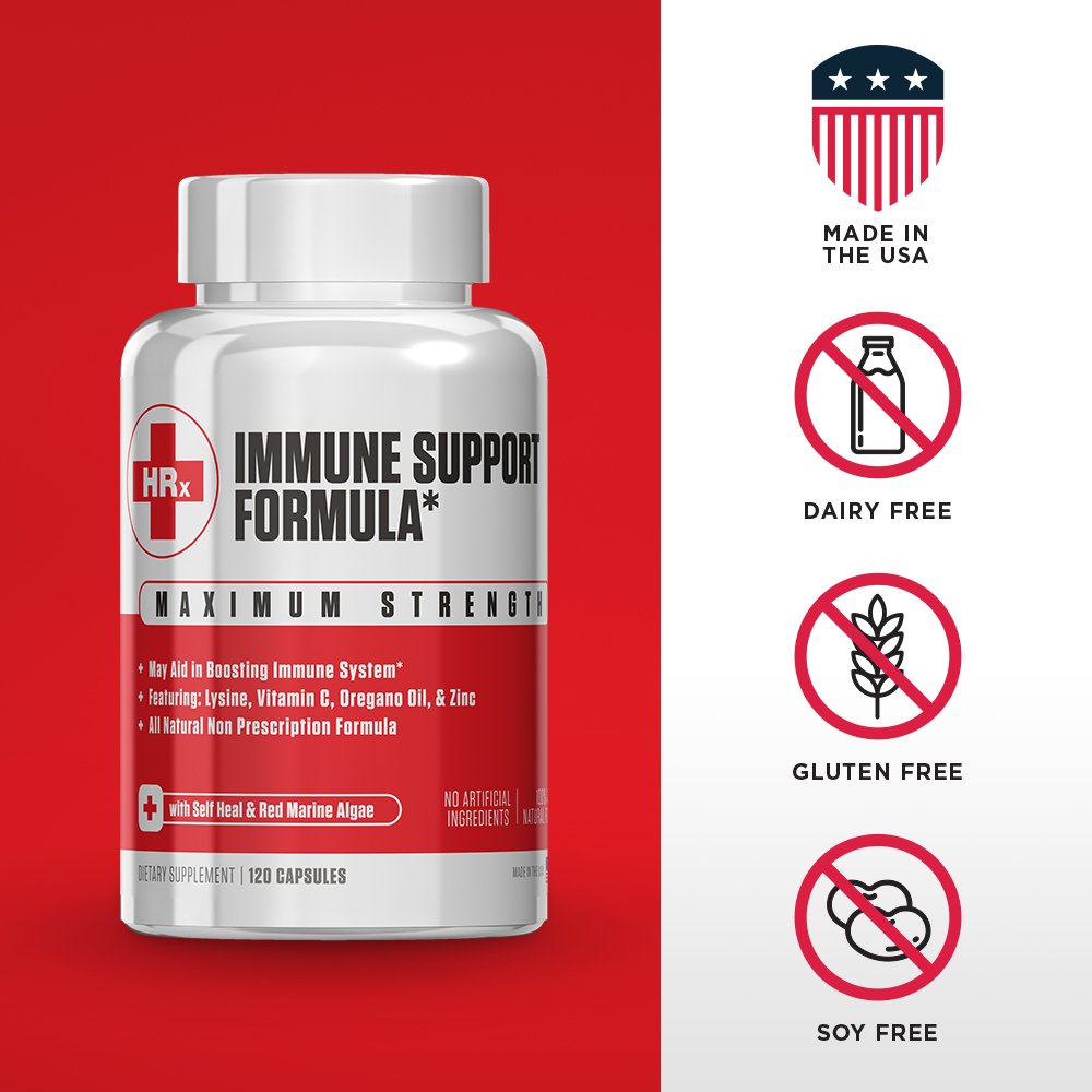 Angle shot of Re+Gen Immunity capsules in container.