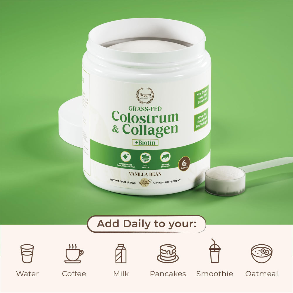 Regen Vitality powder dissolving easily in a glass of water