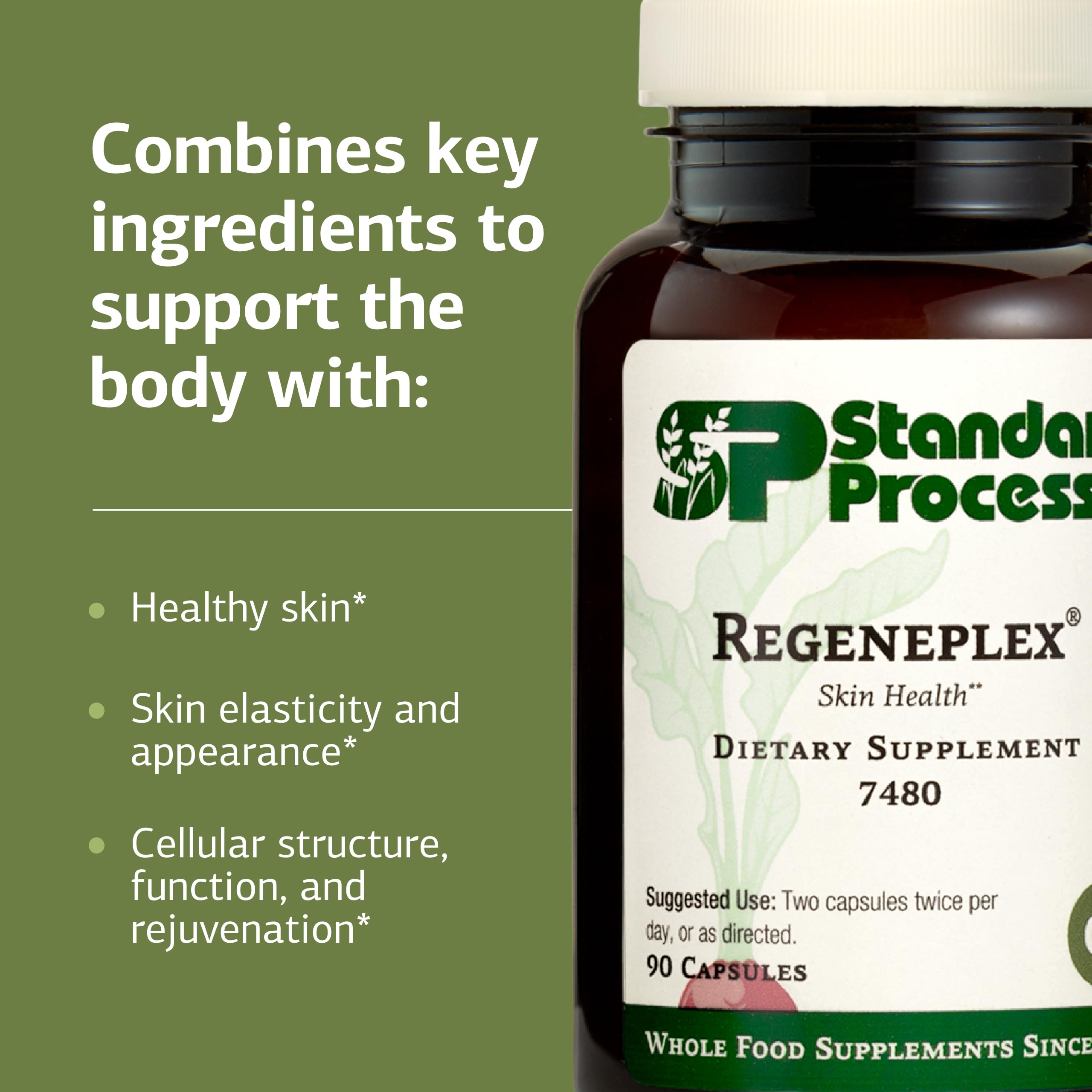 Gluten-free label on Regeneplex packaging for dietary flexibility.