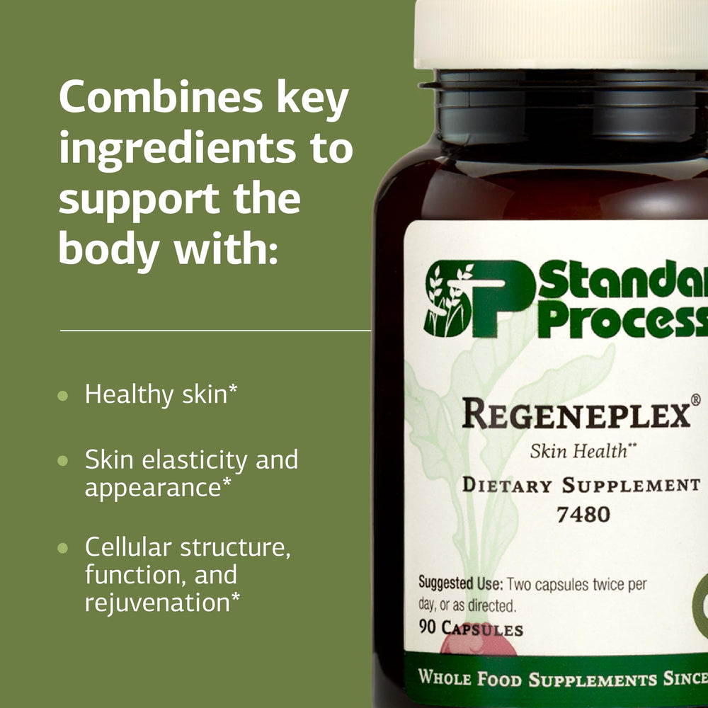 Gluten-free label on Regeneplex packaging for dietary flexibility.