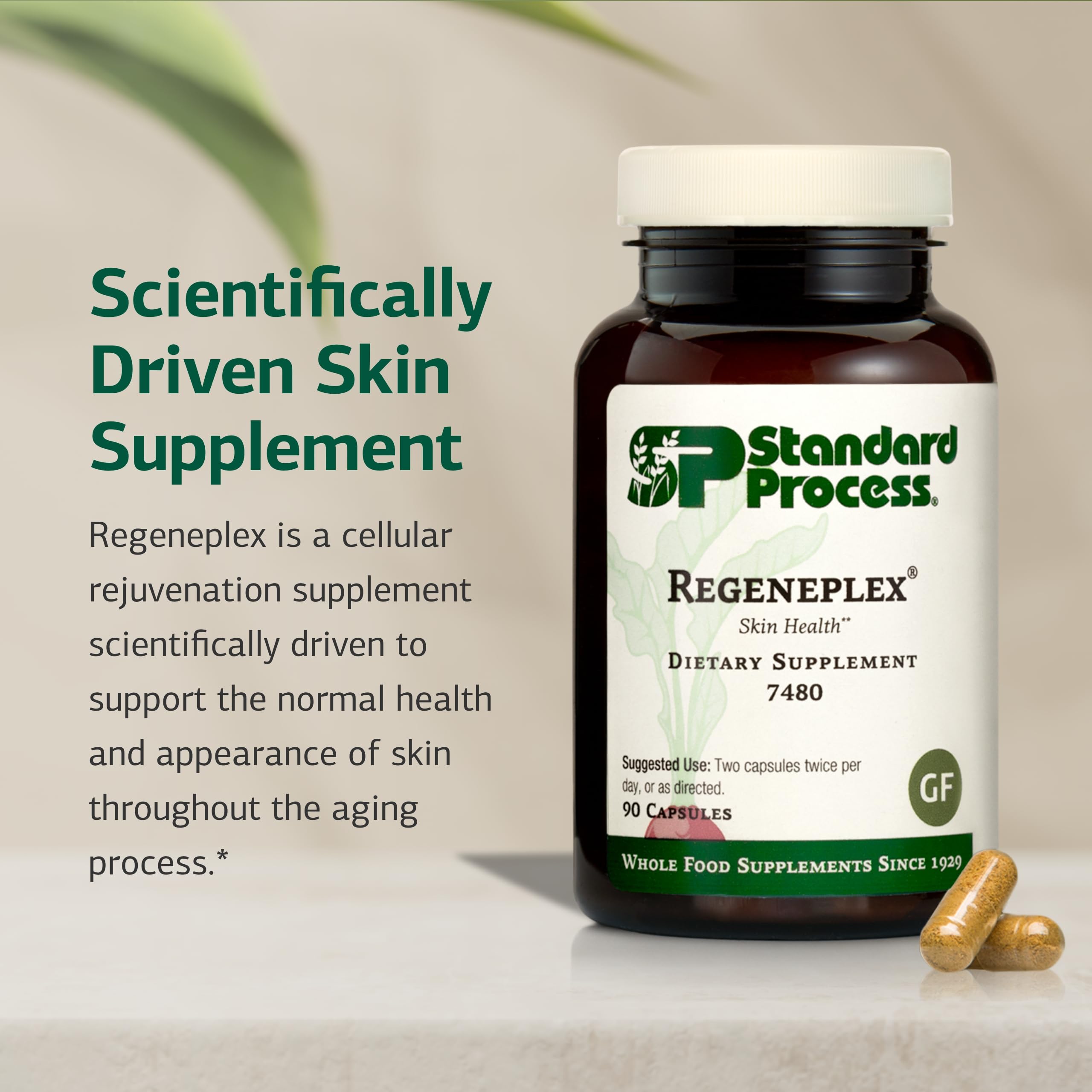 Regeneplex ingredients panel highlights vitamin C and zinc benefits.