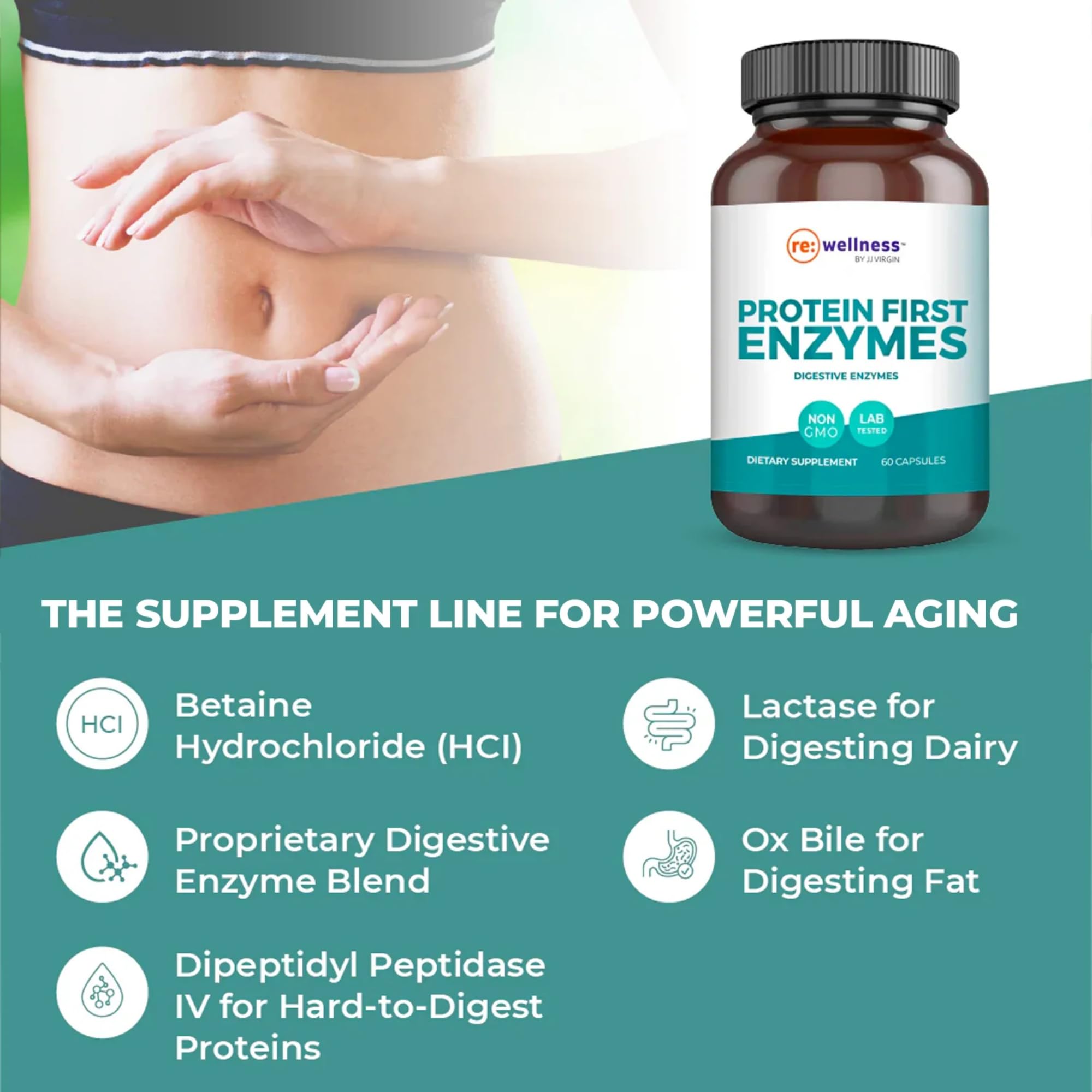 Reignite Wellness Betaine HCl Pepsin tablets aid digestion and occasional bloating relief