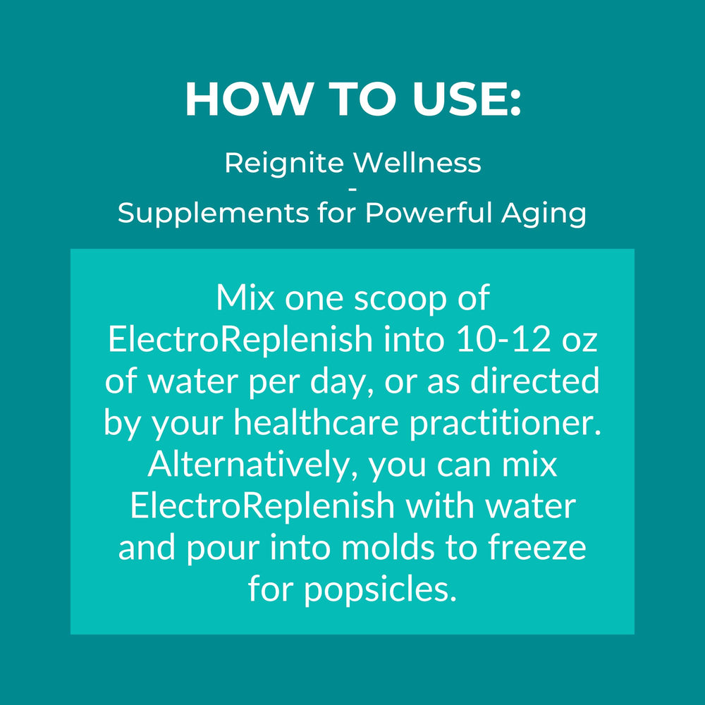 Front label of Reignite Wellness ElectroReplenish emphasizes natural lemon-orange flavor