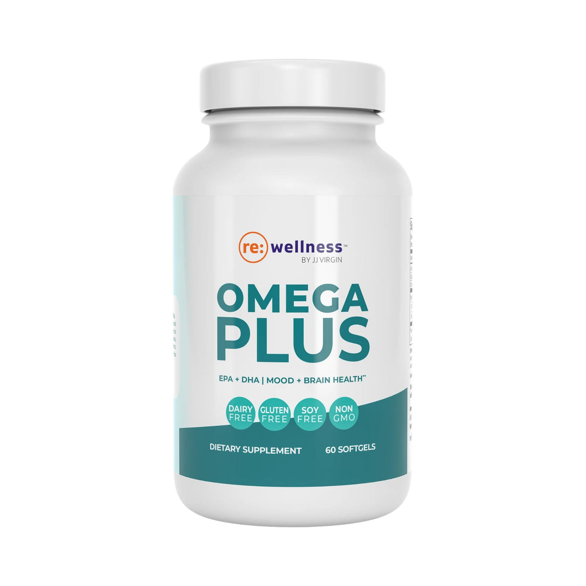 Reignite Wellness Omega Plus bottle front highlighting high-dose omega-3s for heart and brain support