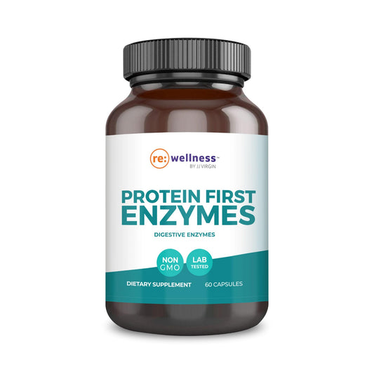 Reignite Wellness Protein First Enzymes bottle offers protein digestion support