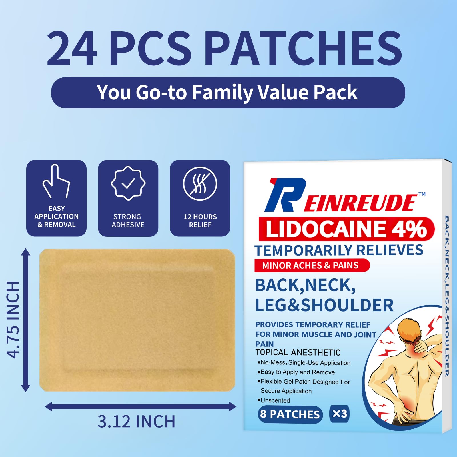 Patch on neck during desk work providing steady support.