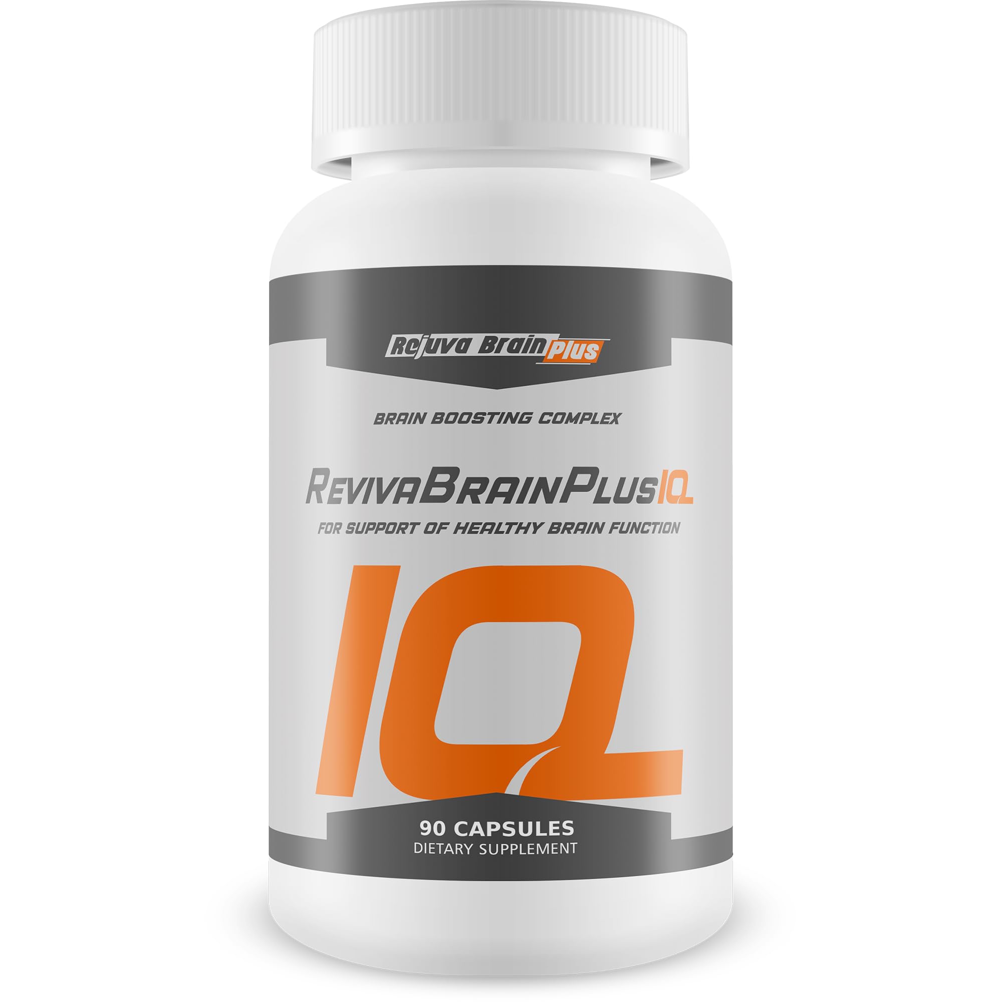 Rejuva Brain Plus bottle front view showing brain boost formula for focus and memory support