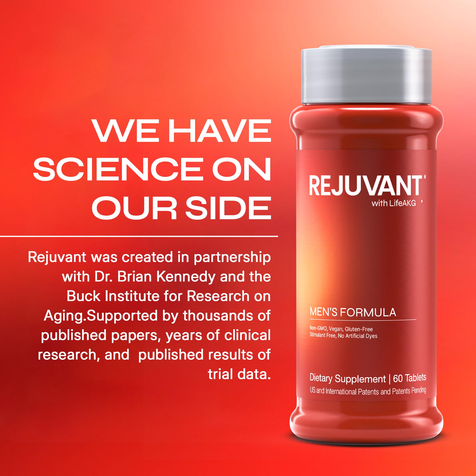 Rejuvant AKG controlled-release dispersion image illustrates gradual absorption and sustained energy.
