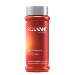 Rejuvant Men's AKG Longevity bottle shows convenient dosing for steady daily vitality.