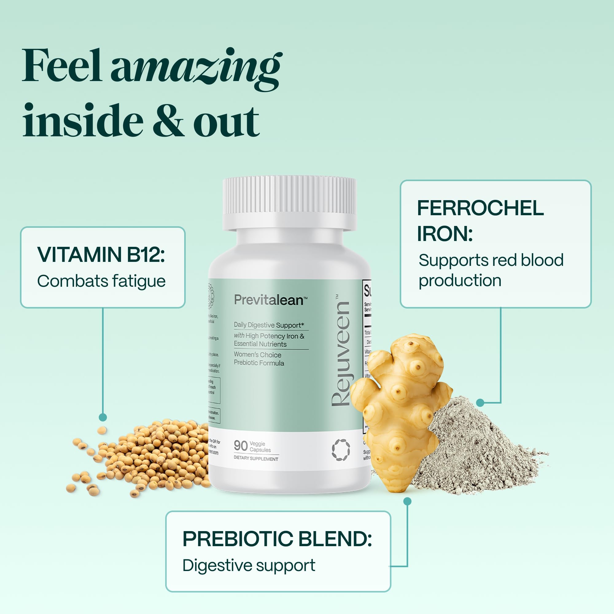 Rejuveen Previtalean bottle with foil seal emphasizing product integrity.