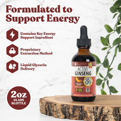 Rejuvica Active Ginseng dropper on tongue highlights easy, taste-friendly use.