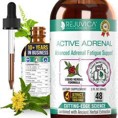 Rejuvica Health Active Adrenal bottle for daily adrenal support with natural ingredients