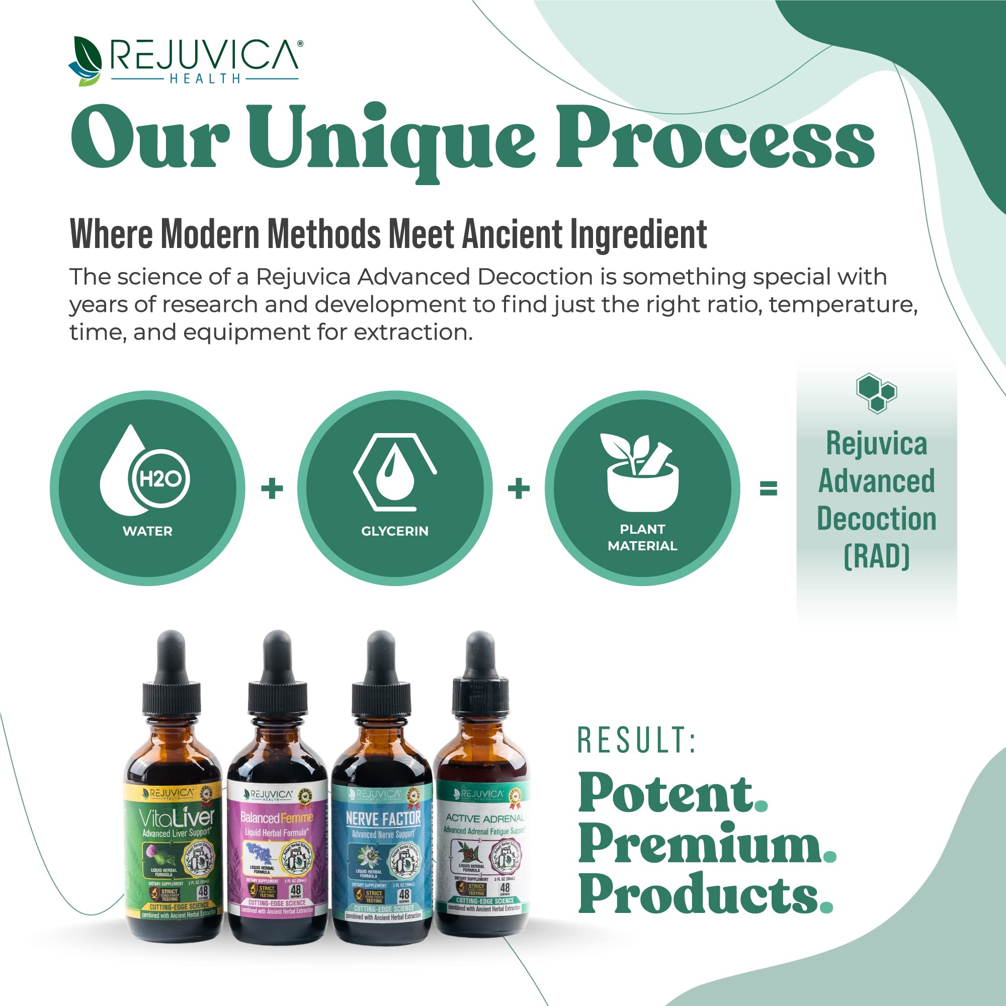 Tincture label close-up highlighting Ashwagandha, Holy Basil, and Rhodiola ingredients.