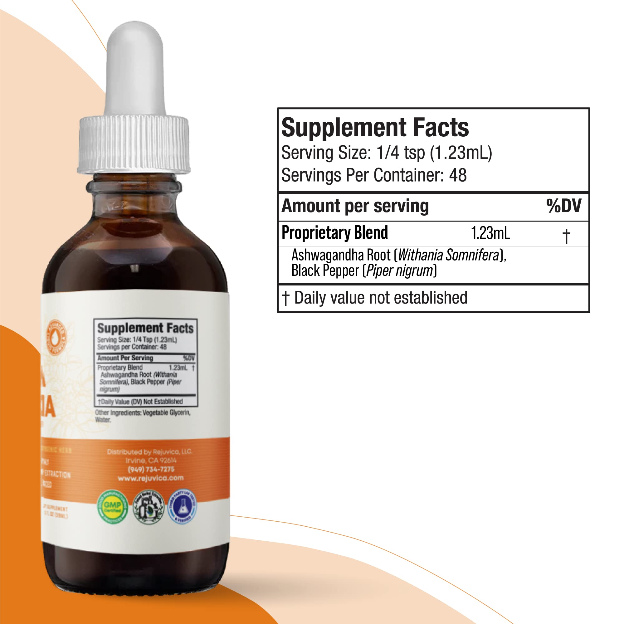 Rejuvica Health Active Ashwagandha drops ready for daily use