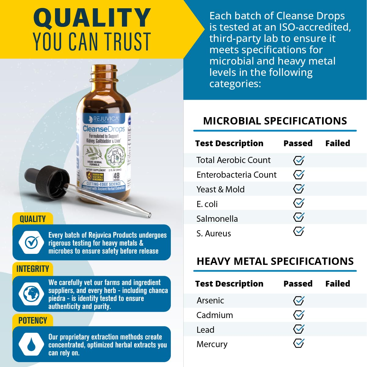 Rejuvica Health bottle front label with clear branding and logo