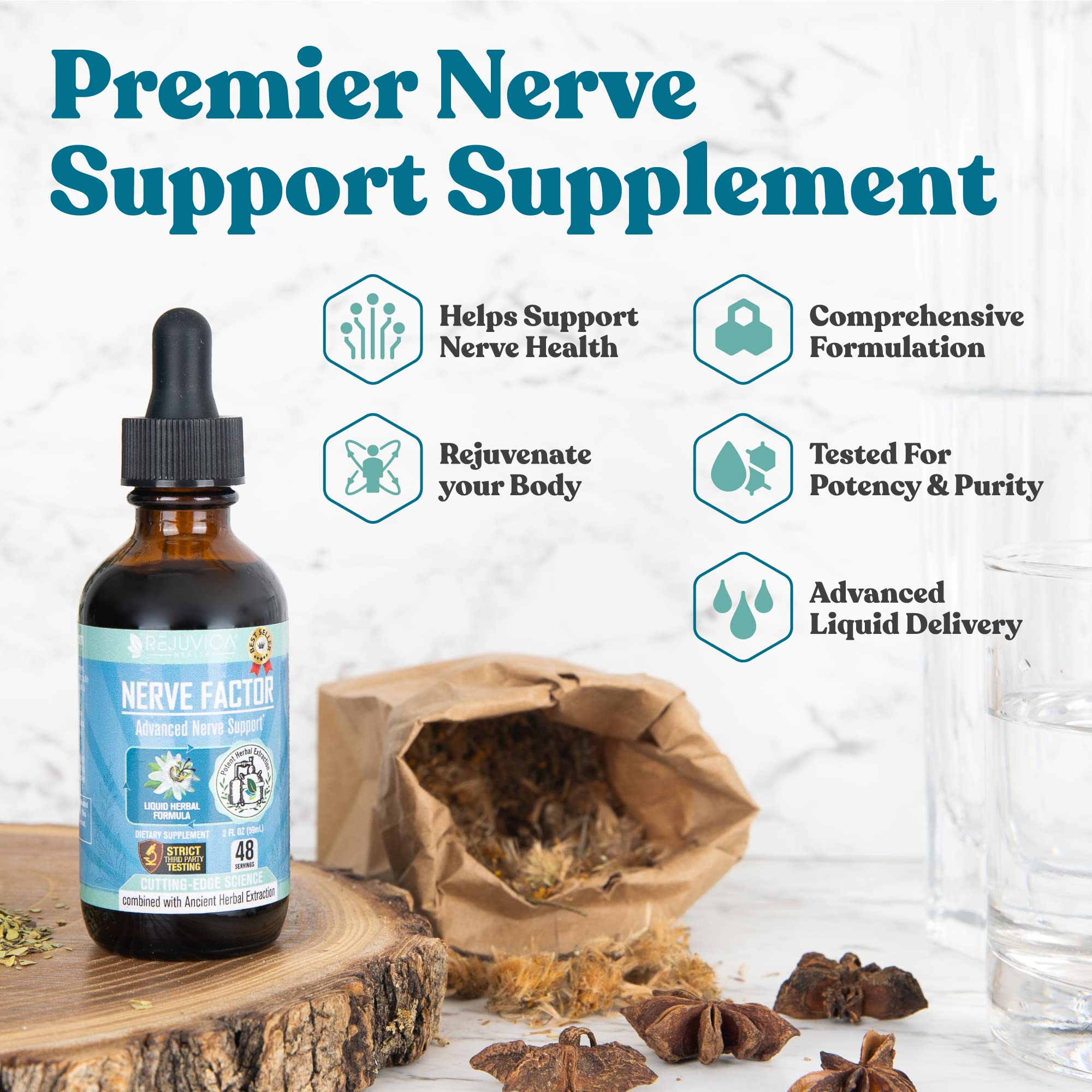 Rejuvica Health NerveFactor alcohol-free extraction promotes gentle potency