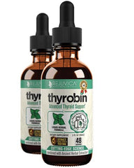 Rejuvica Health Thyrobin bottle pour for easy dosing and daily use.