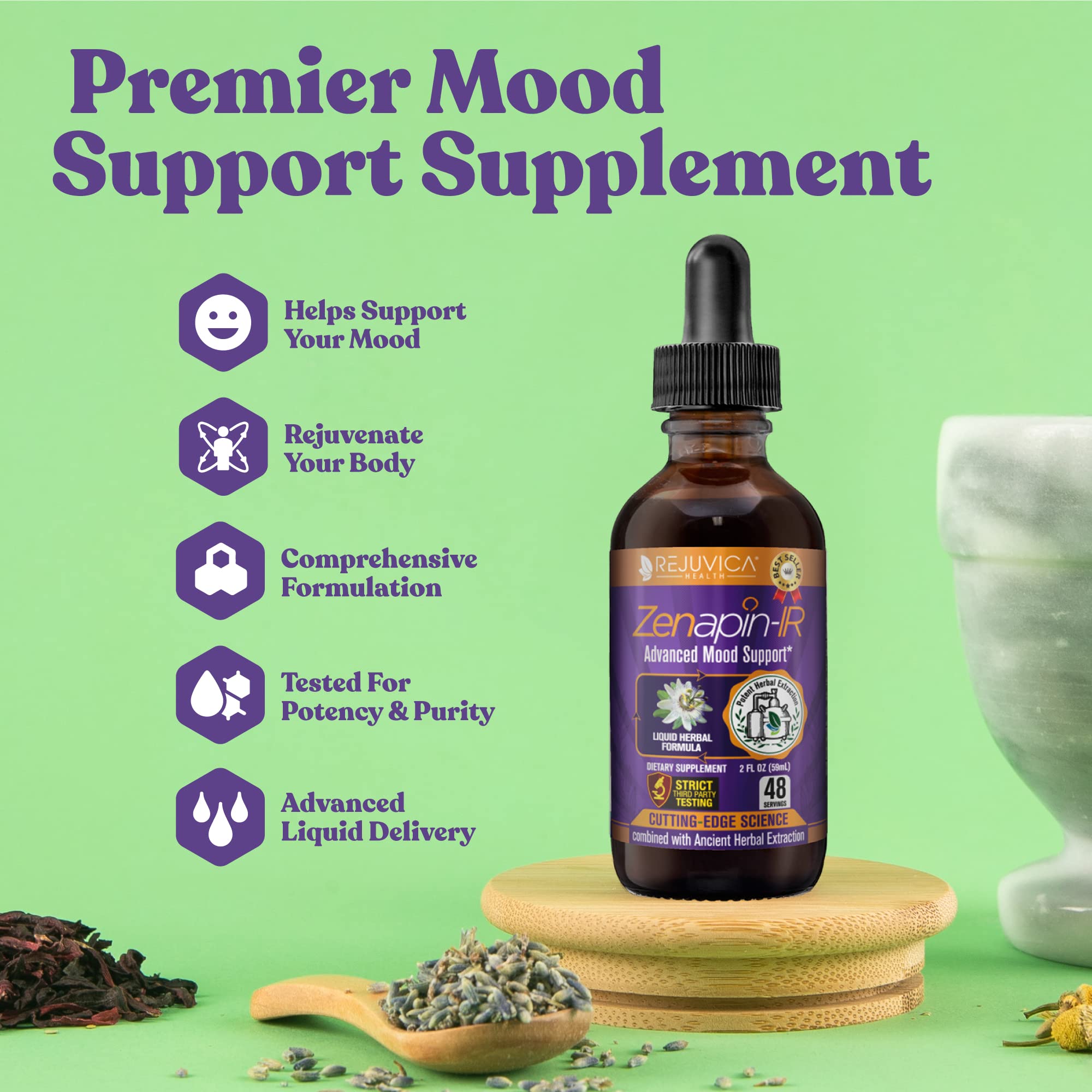 Zenapin IR organic sourcing emphasizes natural, wildcrafted herbs.