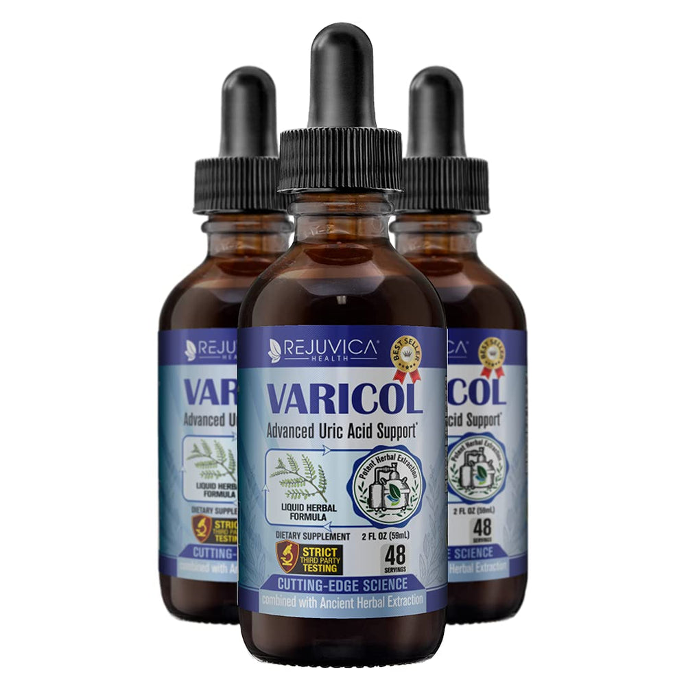 Rejuvica Varicol bottle with dropper for easy, on tongue dosing.
