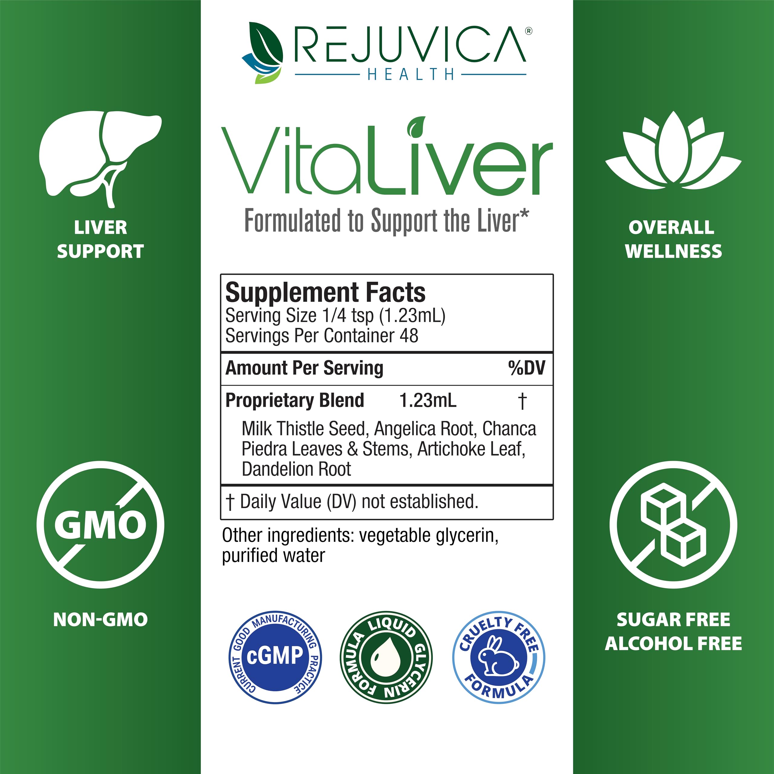 Rejuvica VitaLiver organic-wildcrafted sourcing emphasizes natural ingredients