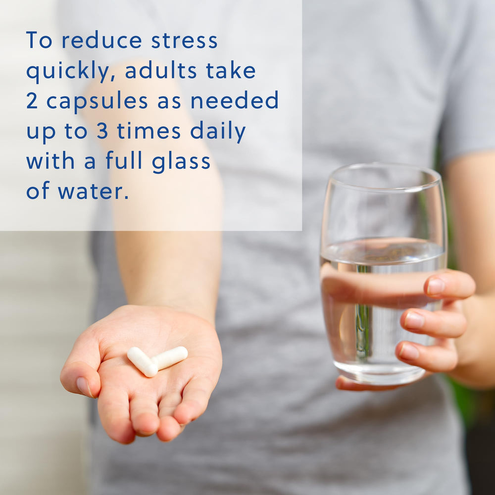 Relacore Quick Calm vitamins label, daily stress management formulation.