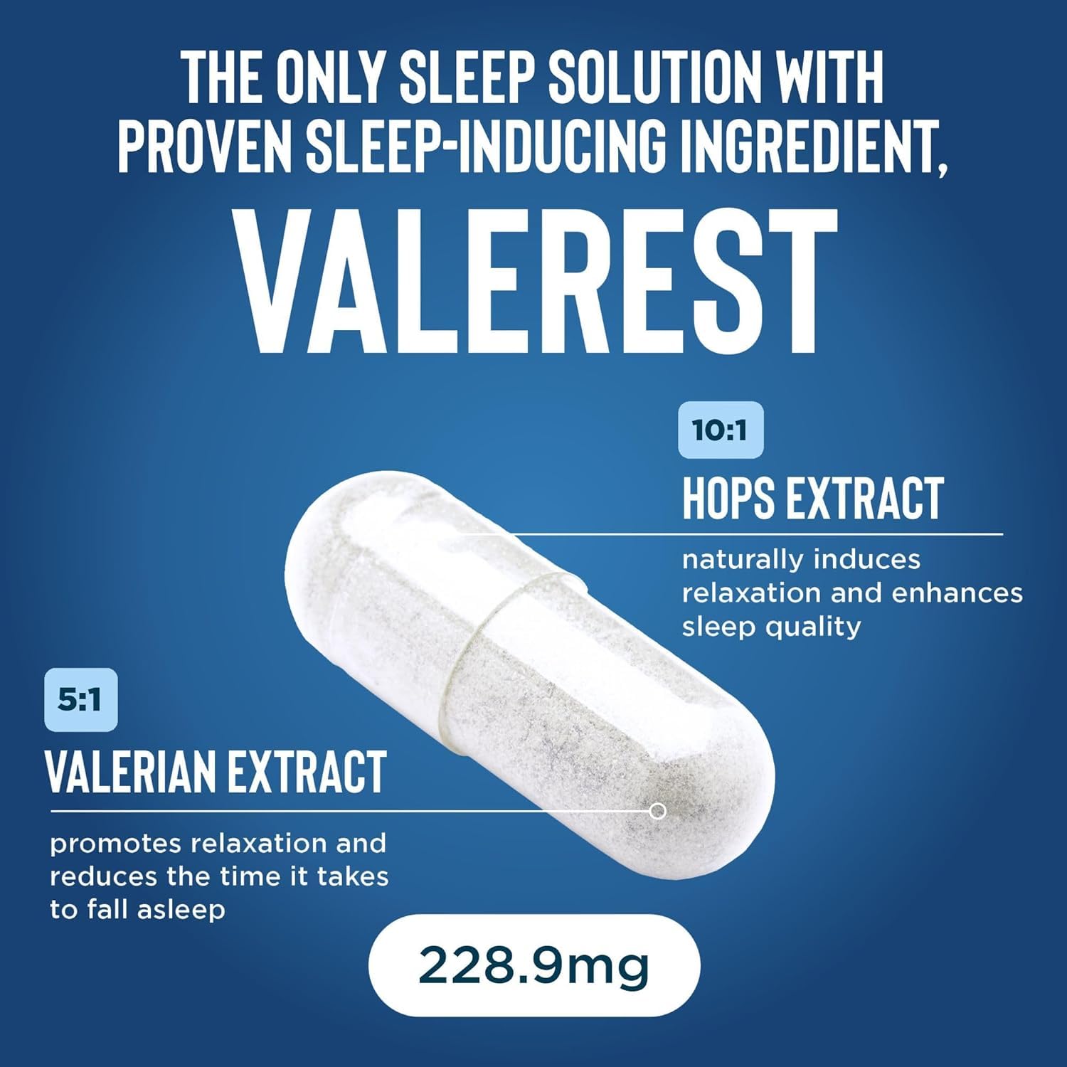 Relaxium Sleep Aid Valerest ingredient spotlight on packaging