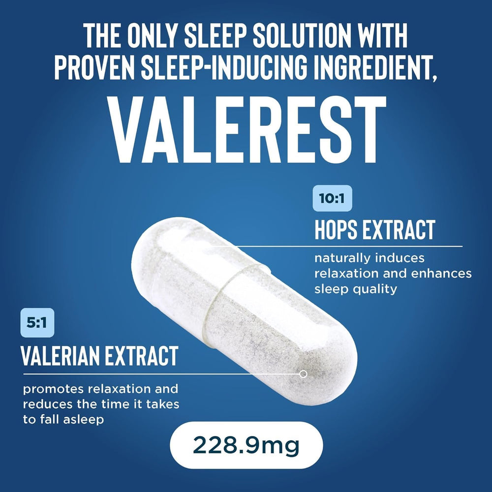 Relaxium Sleep Aid Valerest ingredient spotlight on packaging