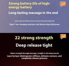 ReliefX 22-Head Massage Gun battery-charging system for long runtime.