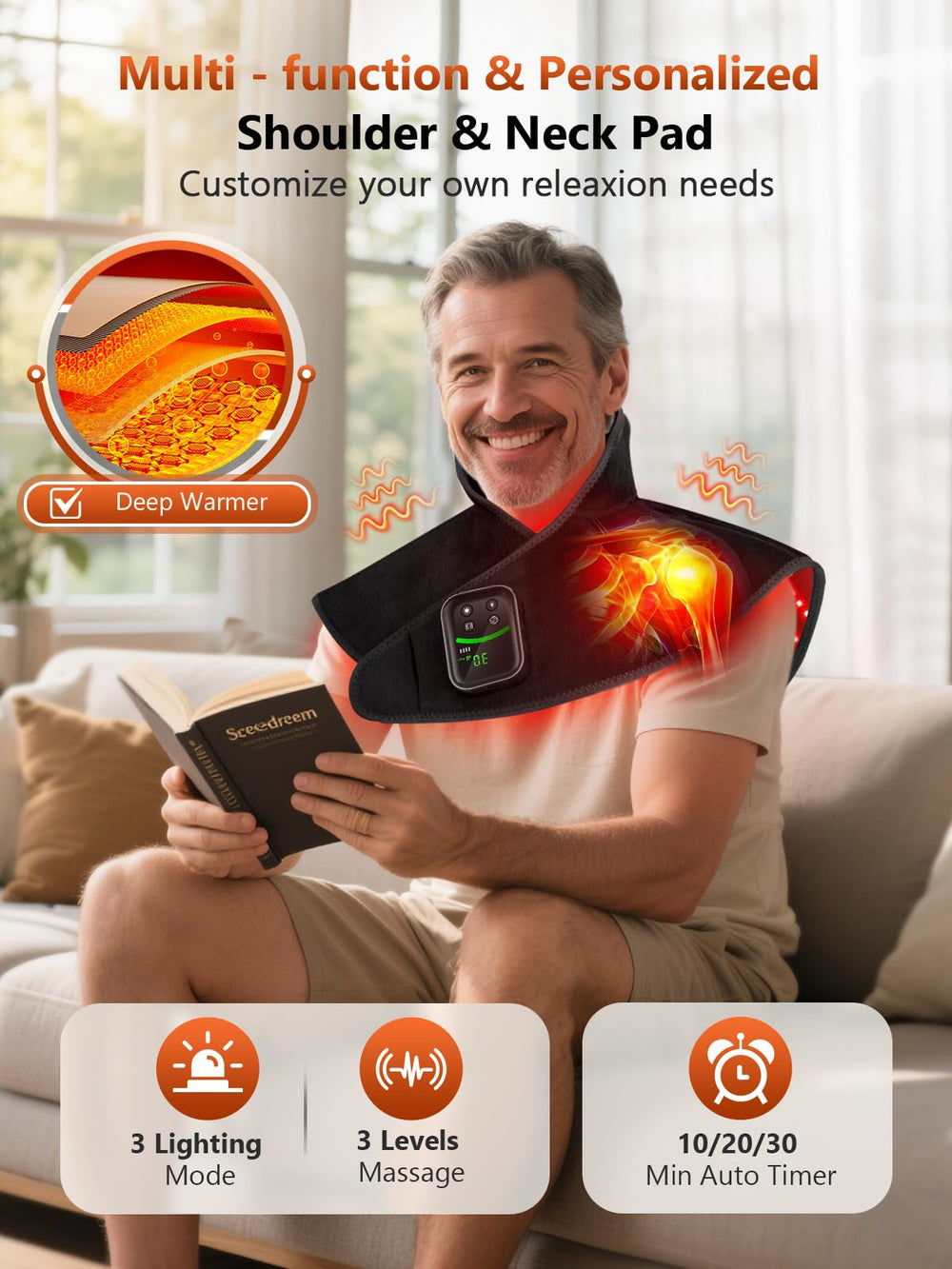 RELEXNOW cordless 5000mAh battery enables untethered sessions at home or on the go