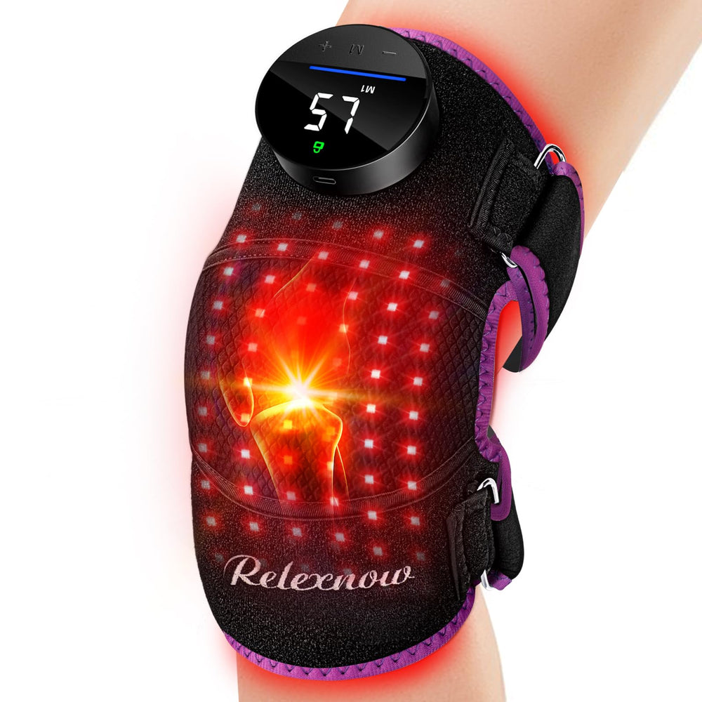 RELEXNOW knee massager front view with heated vibration for targeted relief.