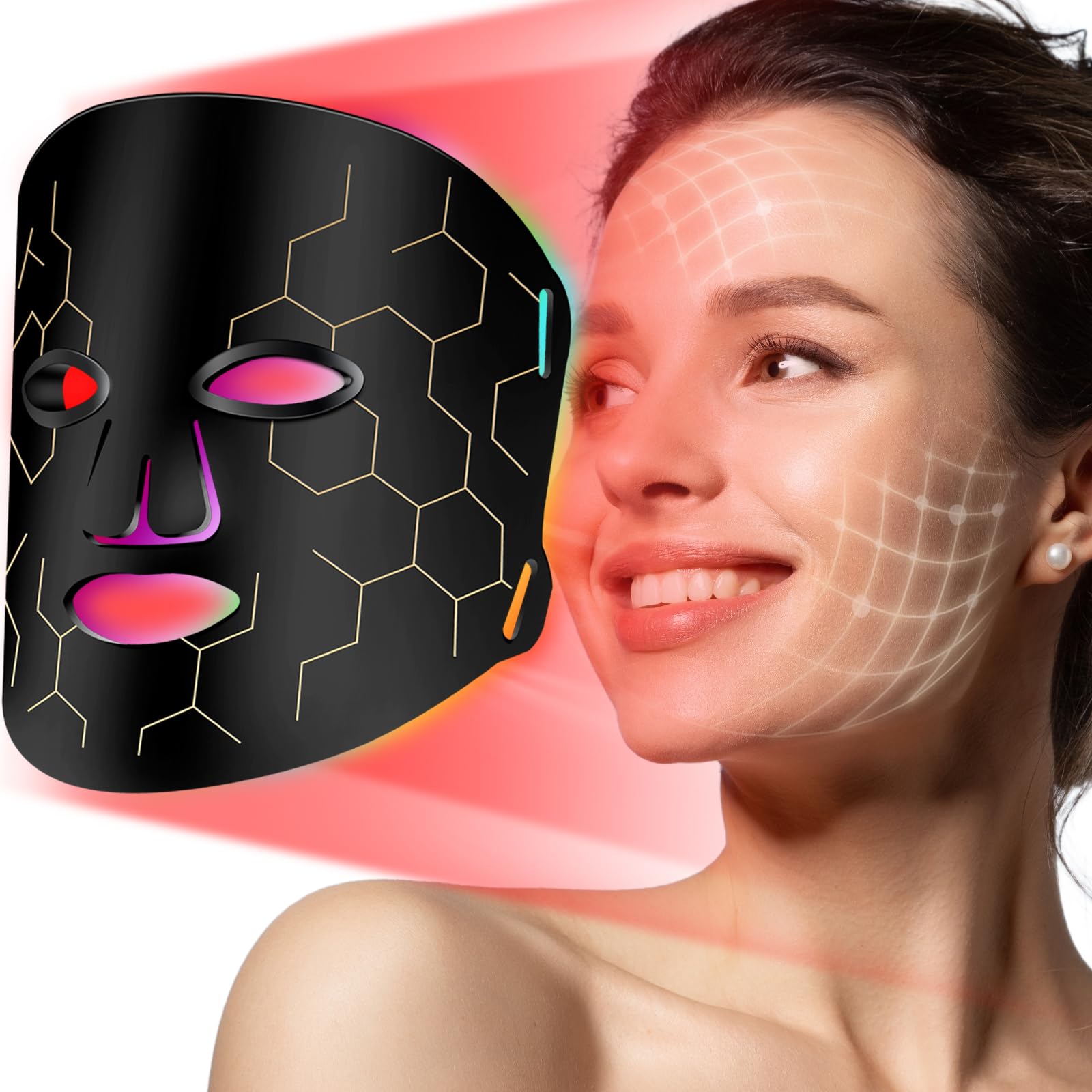 RELEXNOW LED face mask front view for easy at‑home skincare.