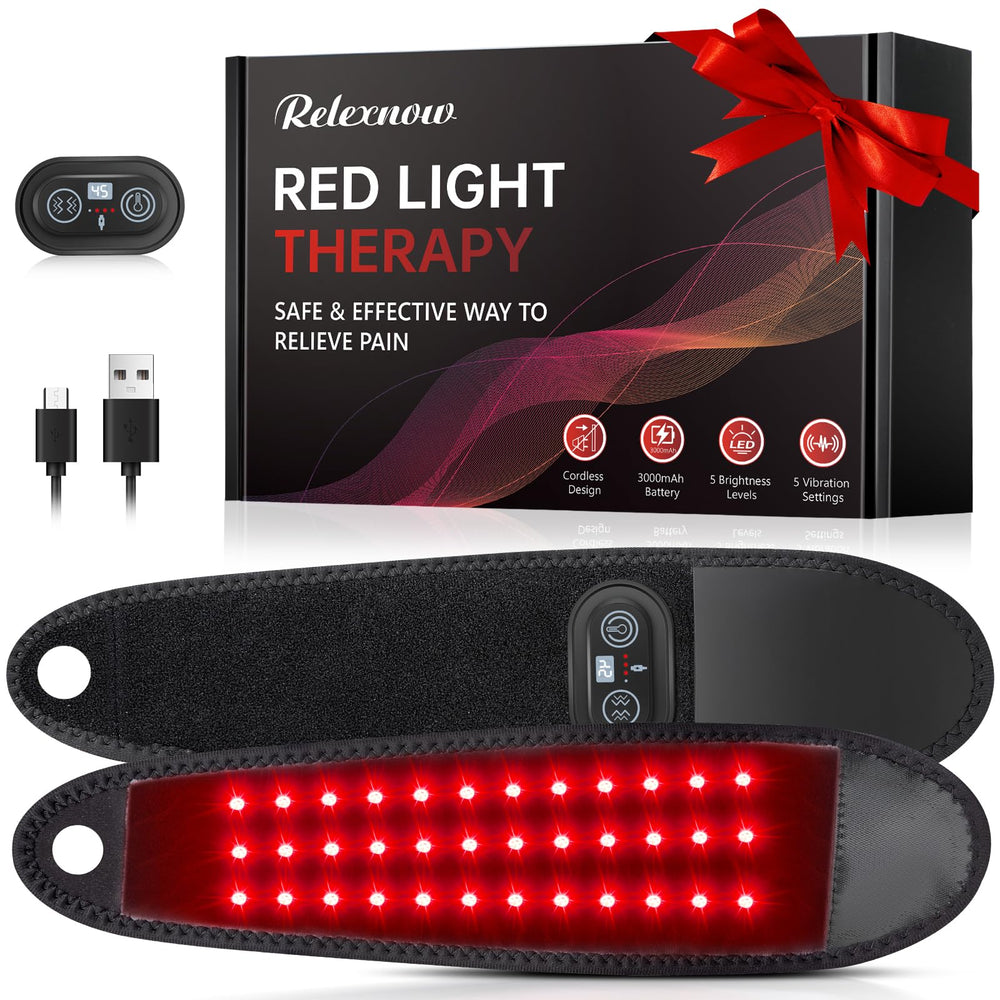 RELEXNOW wrist wrap with 72 red LEDs and 36 NIR beads for targeted hand therapy